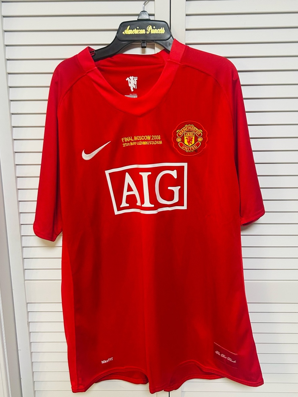 Nike Kids Red Manchester United AIG Soccer Jersey